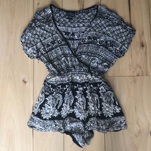 Black and White Patterned Romper